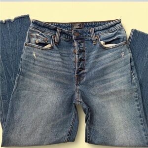 Abercrombie & Fitch Simone High Rise Medium Wash Ankle Straight Jeans Size 27/4